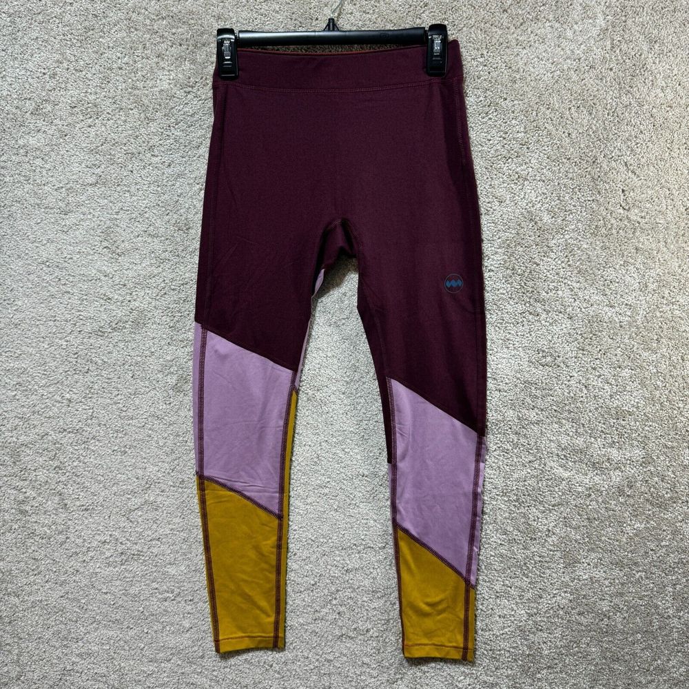 Janji Burgundy, Pink, and Mustard Colorblock Leggings